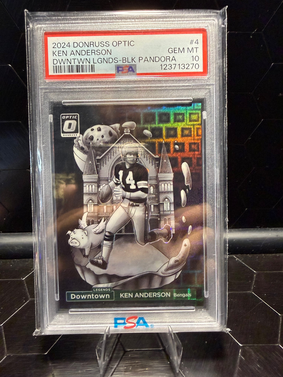2024 Donruss Optic Ken Anderson #4 Downtown Legends Black Pandora 20/25 PSA 10