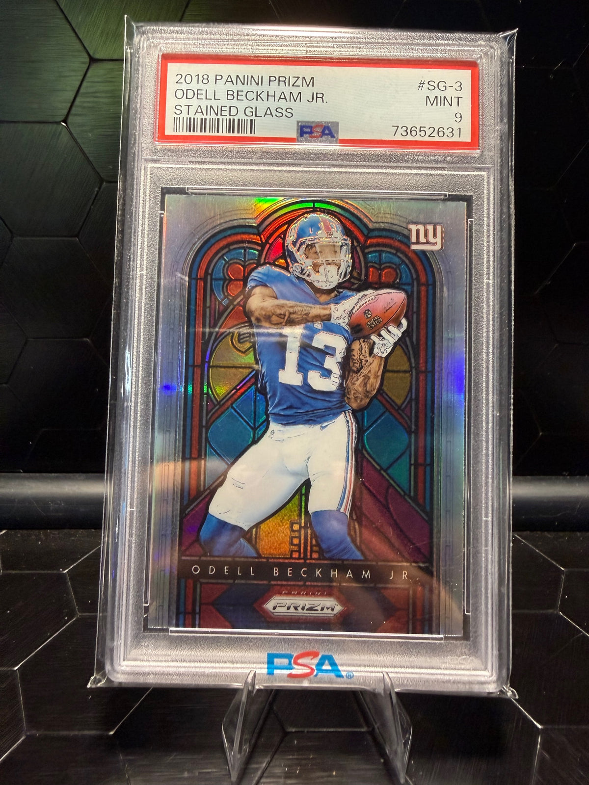 2018 Panini Prizm Odell Beckham Jr. #SG-3 Stained Glass PSA 9