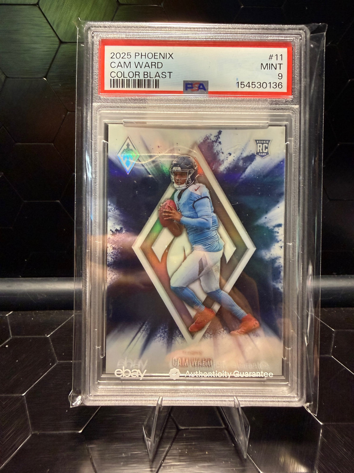 2025 Panini Phoenix Cam Ward #11 Color Blast RC PSA 9