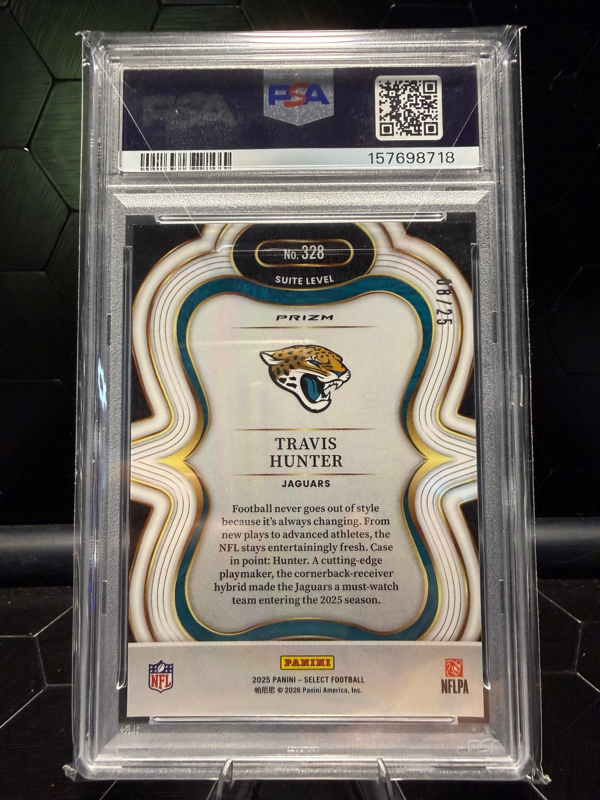 2025 Select Travis Hunter #328 Tie-Dye Prizm RC /25 PSA 10
