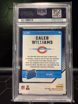 2024 Donruss Optic Caleb Williams #201 Holo Rated Rookie RC PSA 10