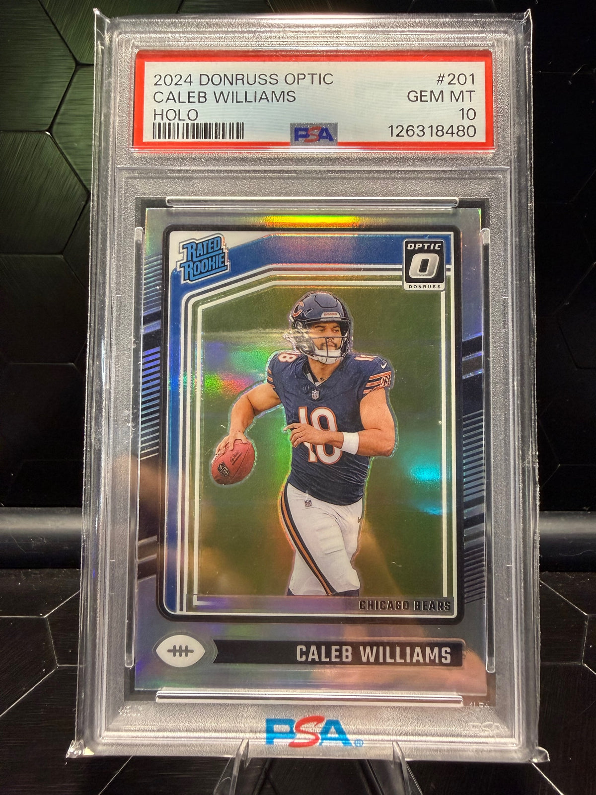 2024 Donruss Optic Caleb Williams #201 Holo Rated Rookie RC PSA 10