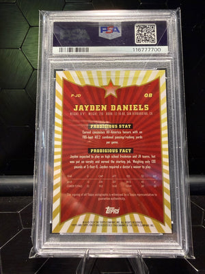 2024 Topps Finest Jayden Daniels #P-JD Prodigies Rookie Auto PSA 9