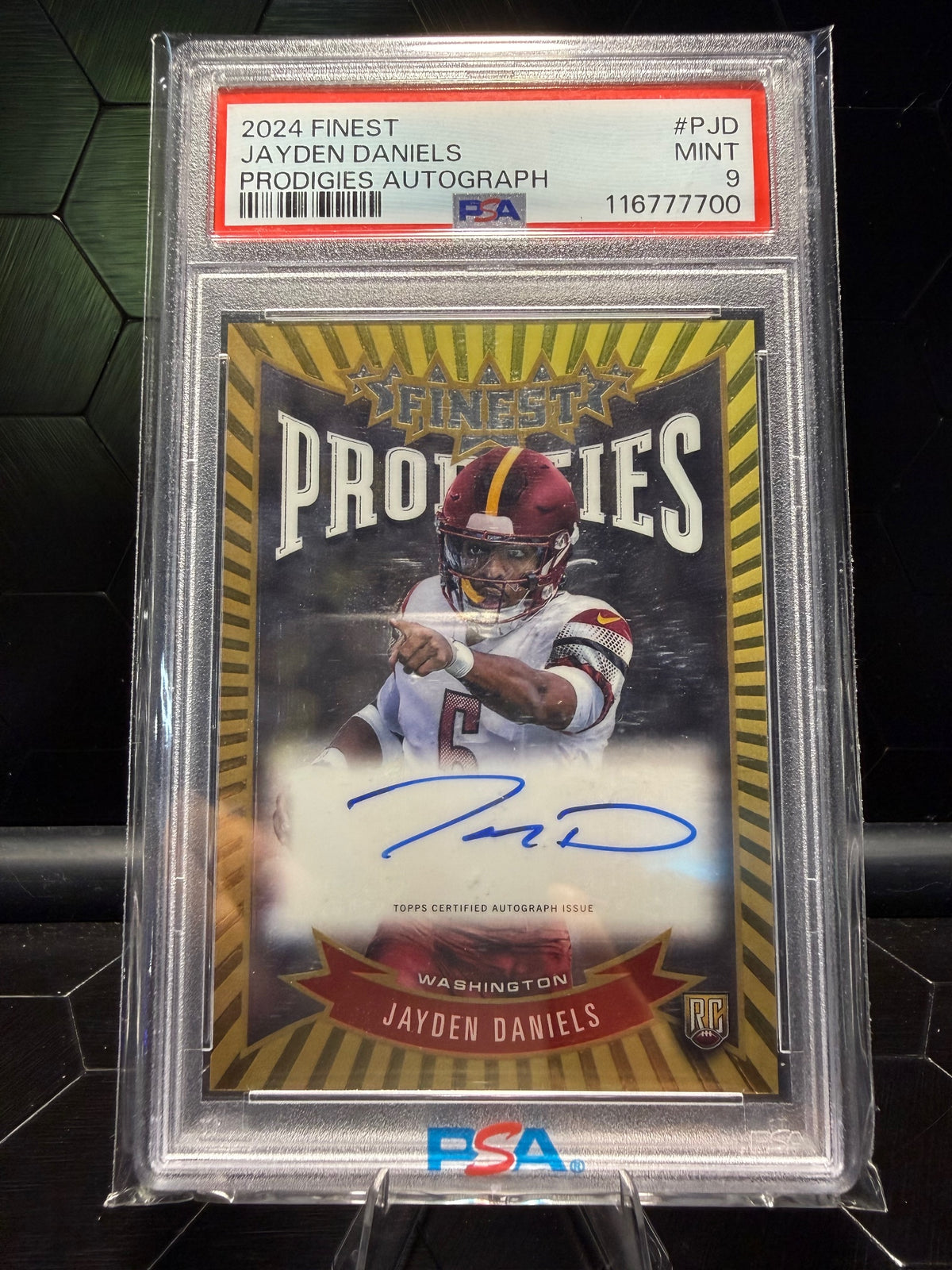 2024 Topps Finest Jayden Daniels #P-JD Prodigies Rookie Auto PSA 9