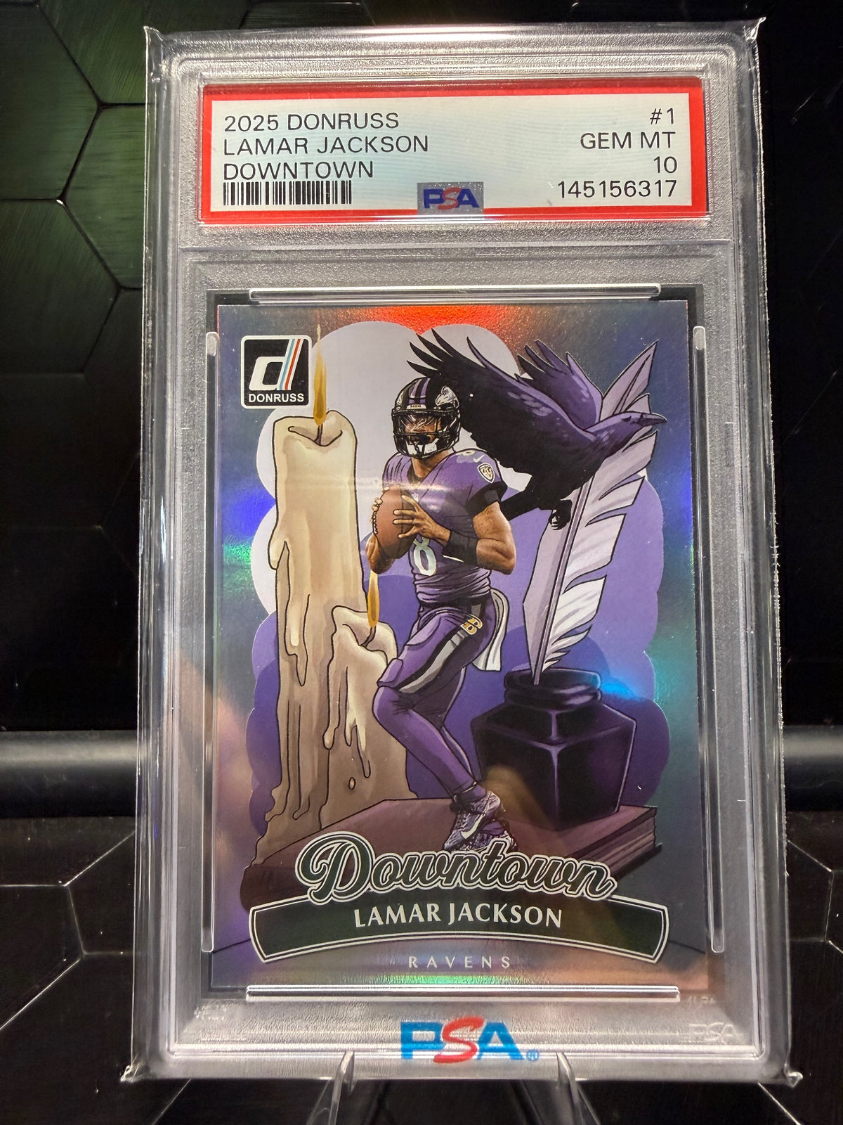 2025 Donruss Lamar Jackson #1 Downtown PSA 10