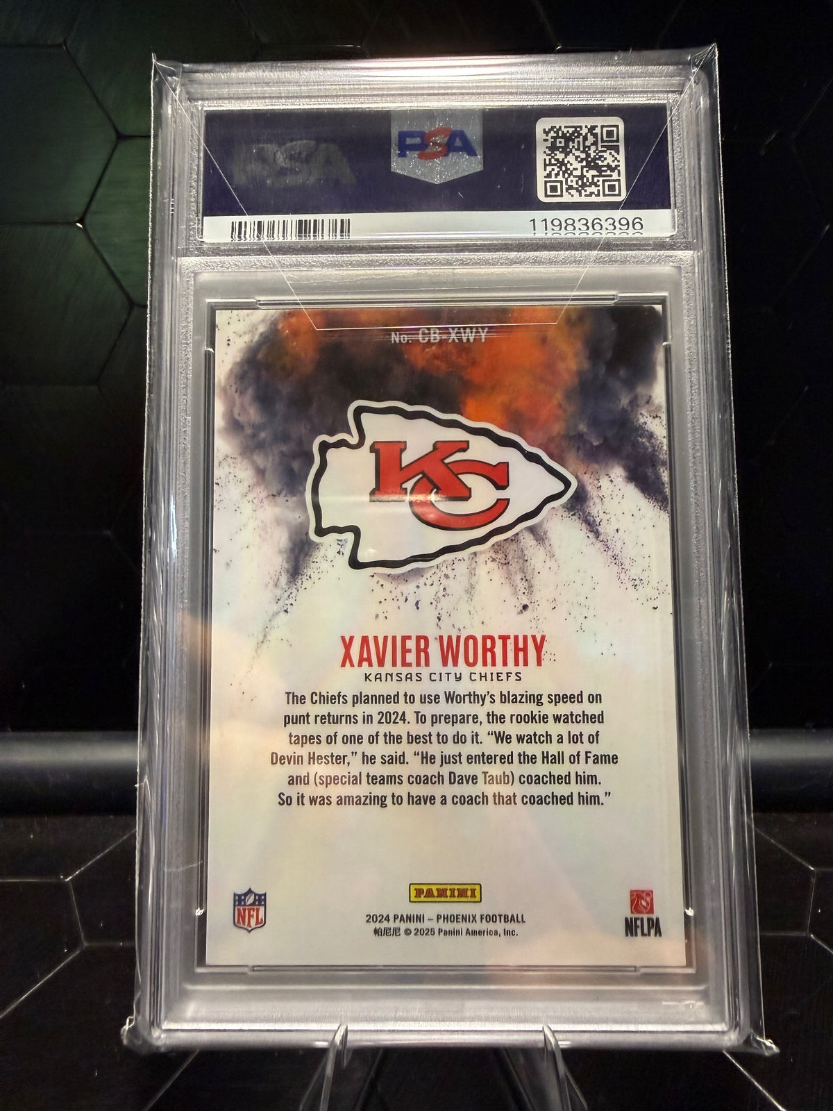 2024 Panini Phoenix Xavier Worthy #CBXWY Color Blast RC PSA 10