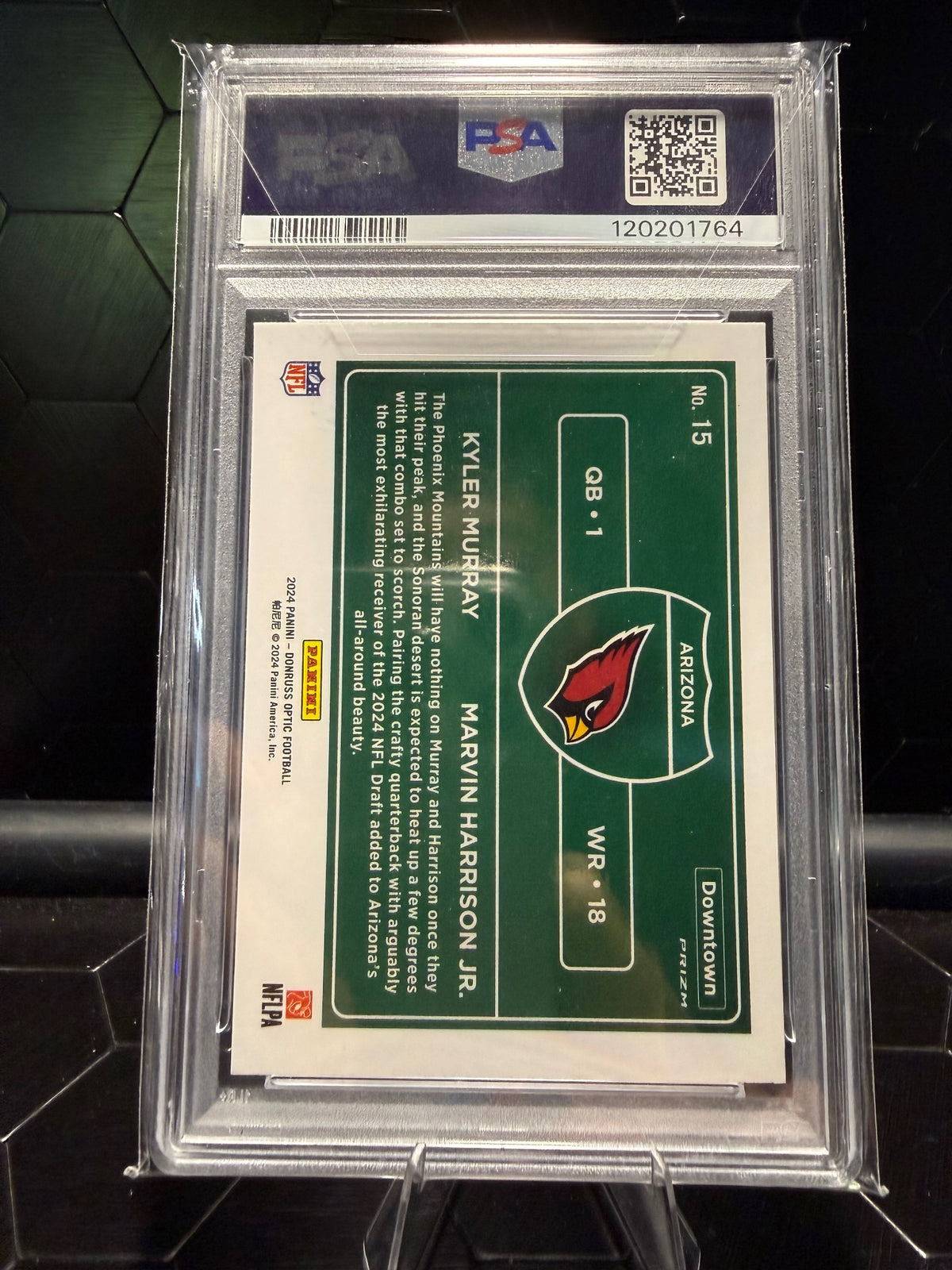 2024 Donruss Optic Kyler Murray / Marvin Harrison Jr. #15 Downtown Duos PSA 9
