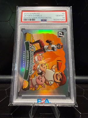 2025 Donruss Jayden Daniels #8 Downtown Horizontal PSA 10