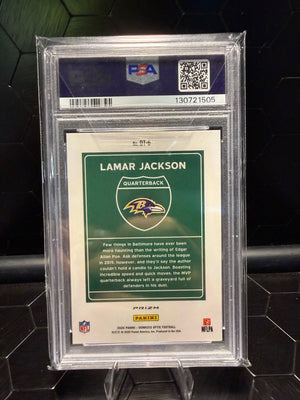 2020 Donruss Optic Lamar Jackson #DT-6 Downtown PSA 8