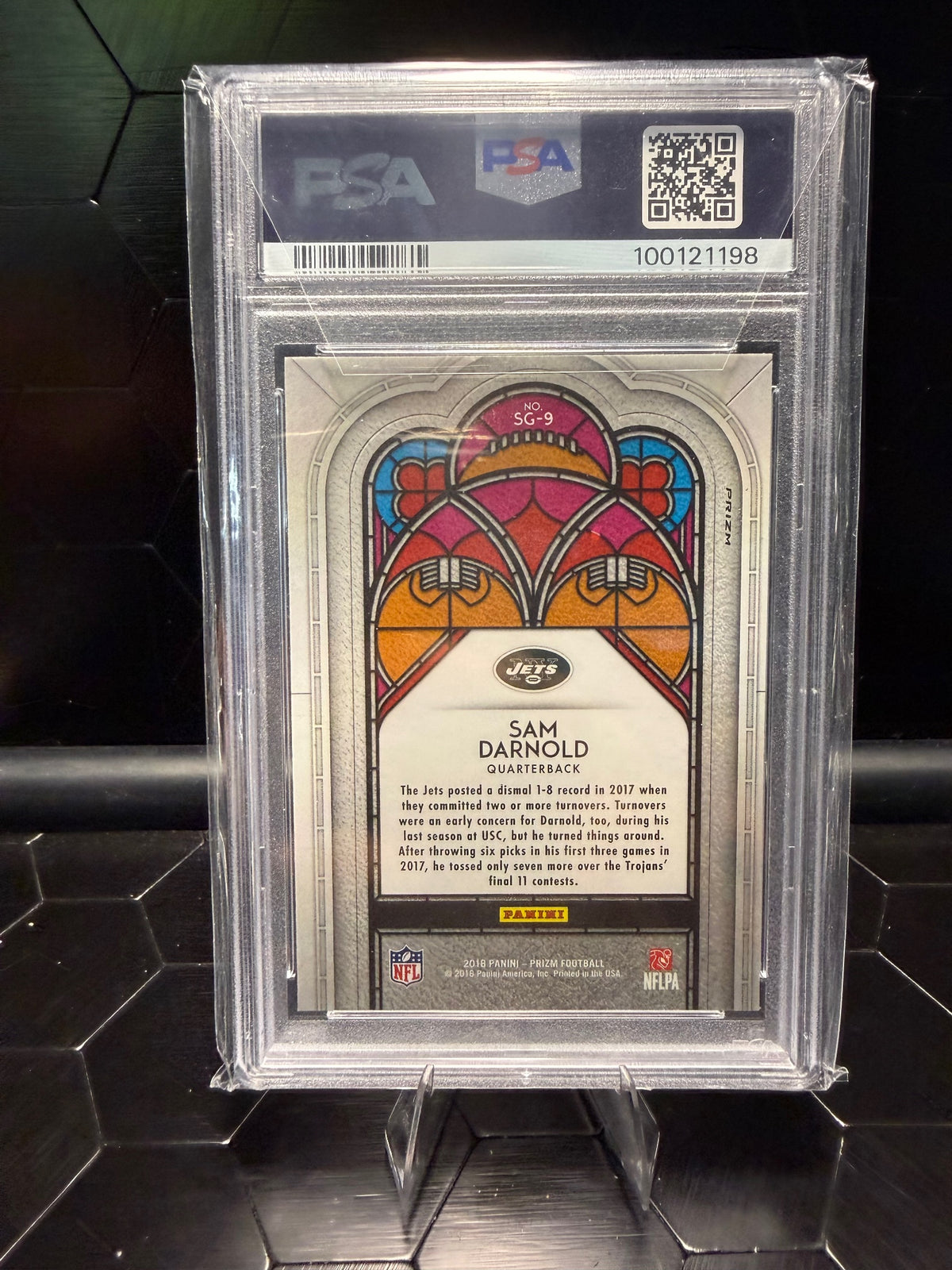 2018 Panini Prizm Sam Darnold #SG-9 Stained Glass RC PSA 10