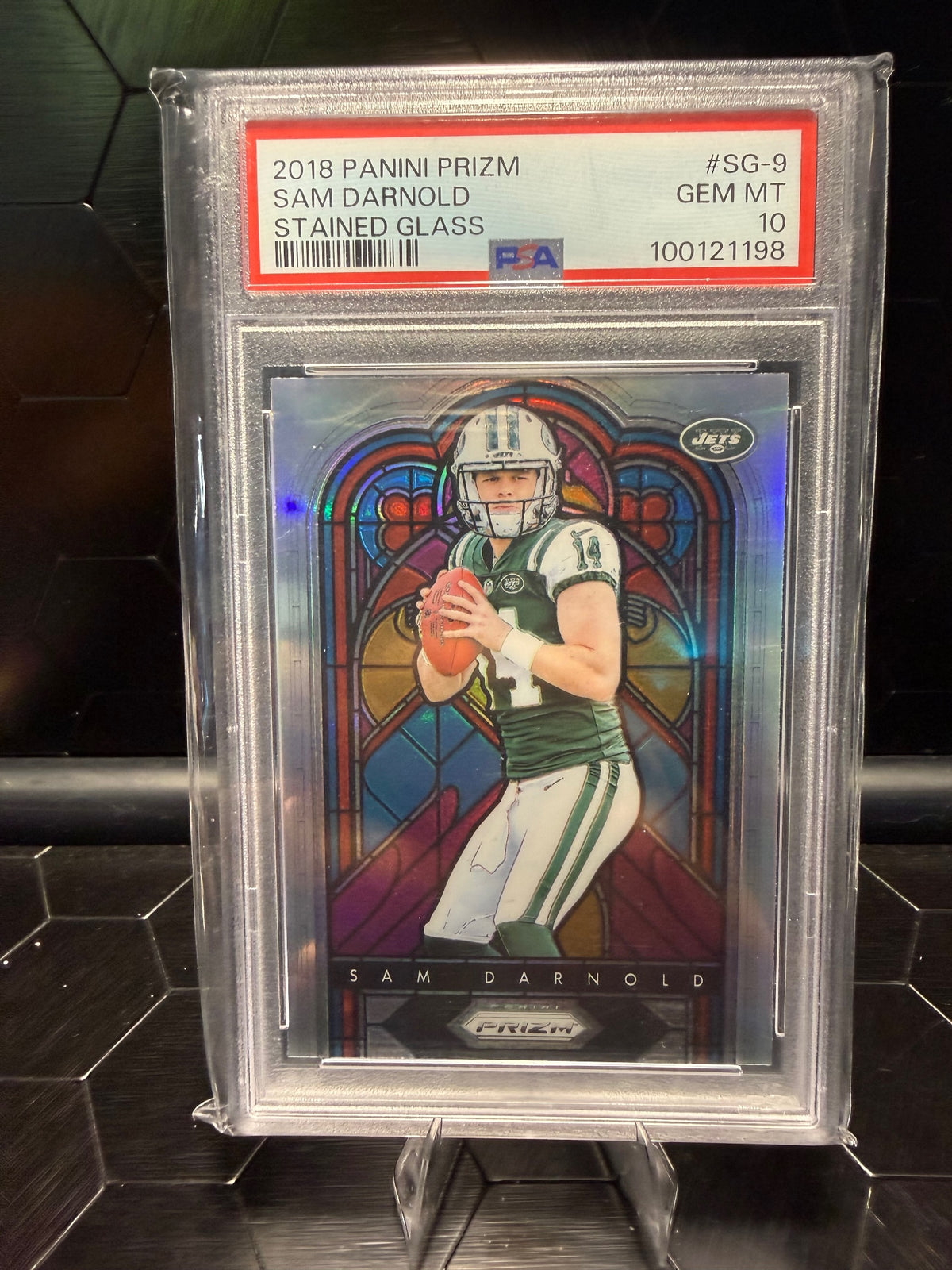 2018 Panini Prizm Sam Darnold #SG-9 Stained Glass RC PSA 10