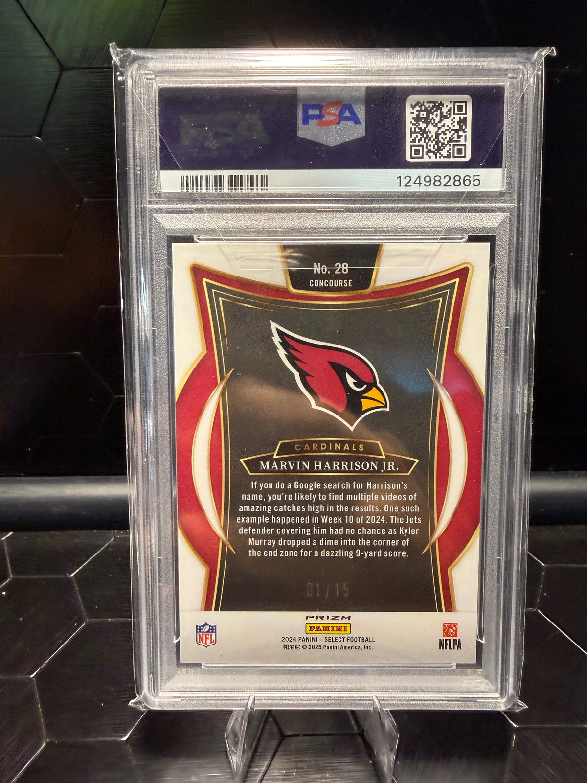 2024 Select Marvin Harrison Jr. #28 Pink Glitter RC 01/15 PSA 9