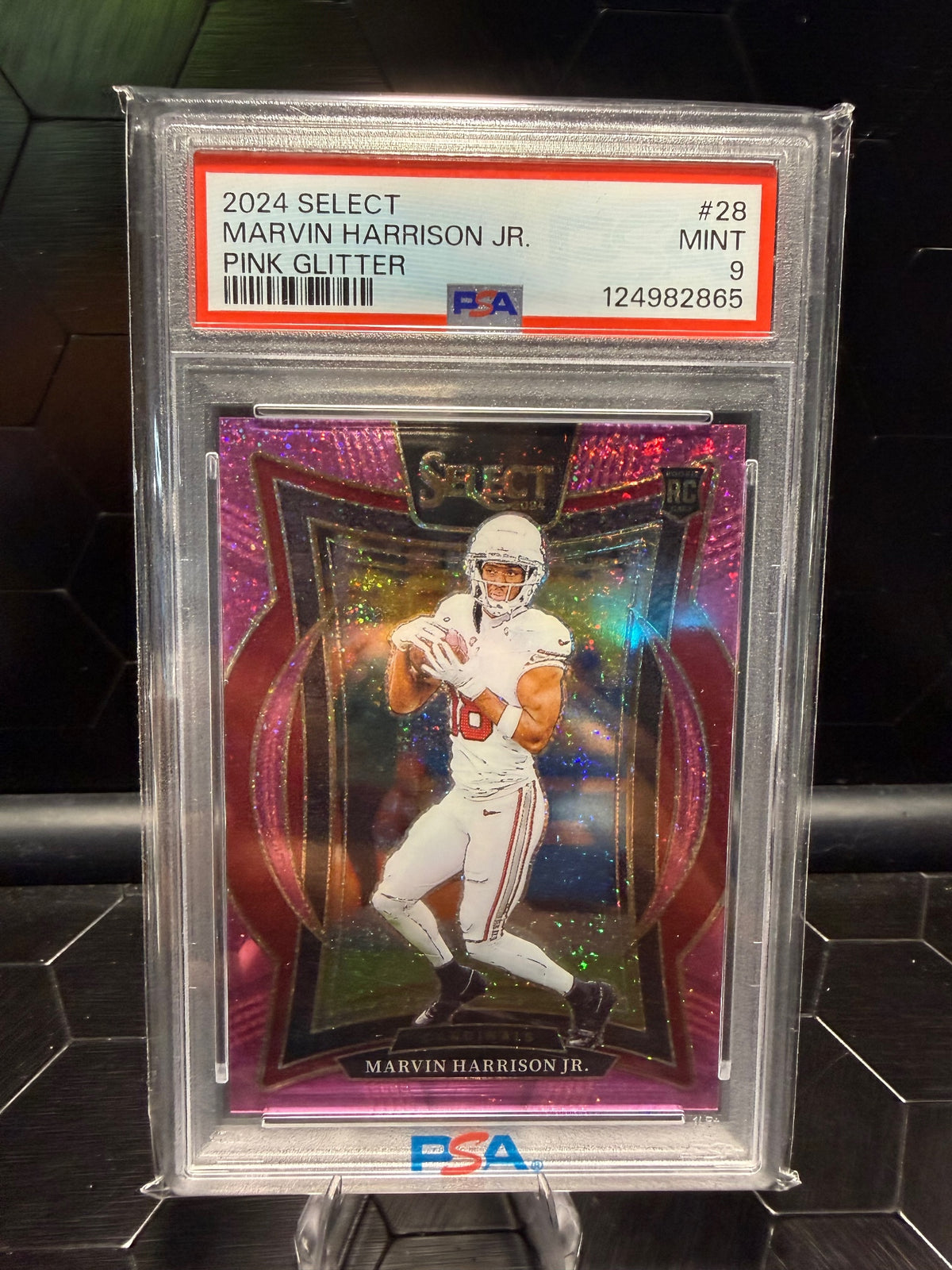 2024 Select Marvin Harrison Jr. #28 Pink Glitter RC 01/15 PSA 9