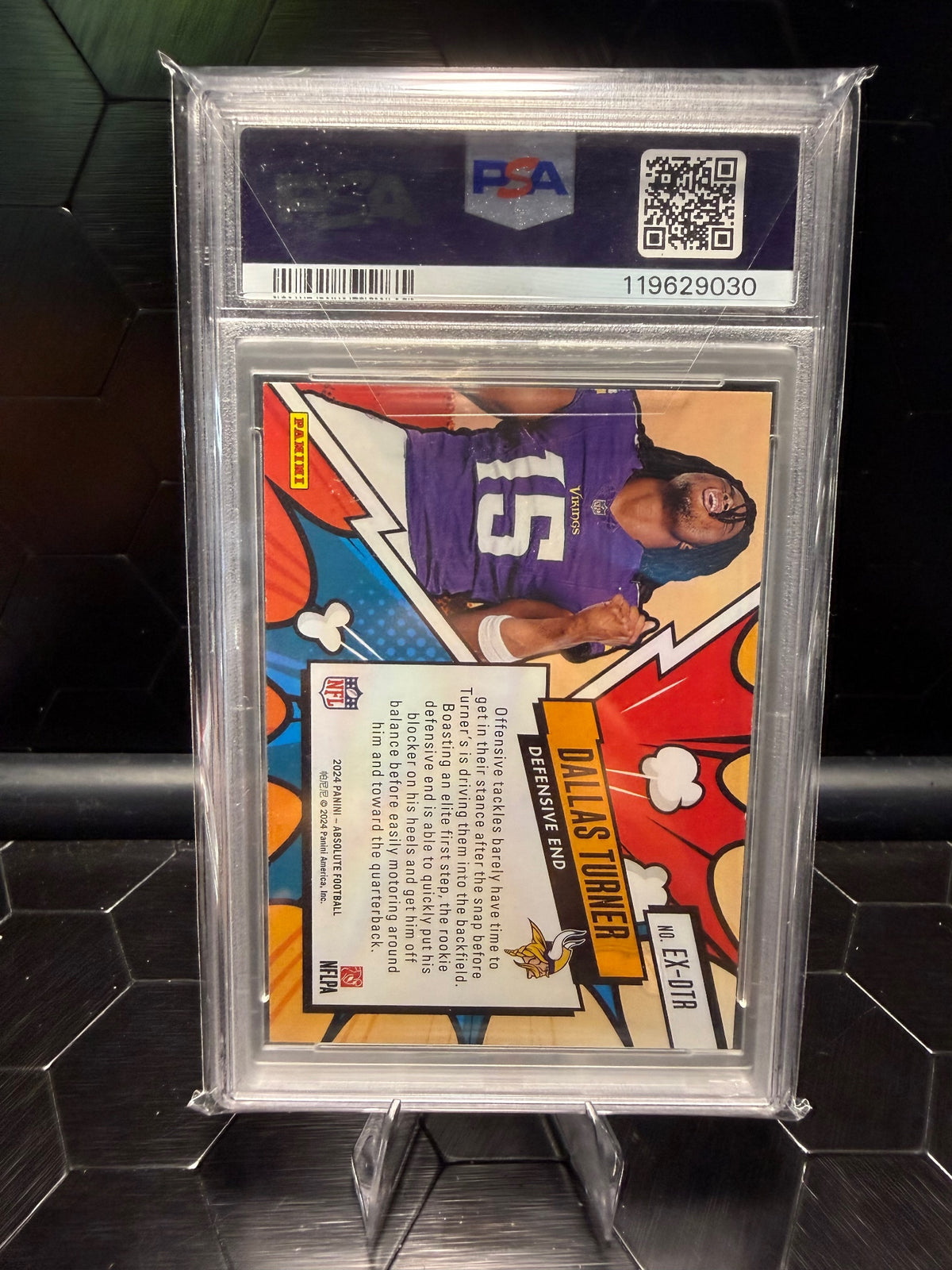 2024 Absolute Dallas Turner #EXDTR Explosive Gold RC /10 PSA 8