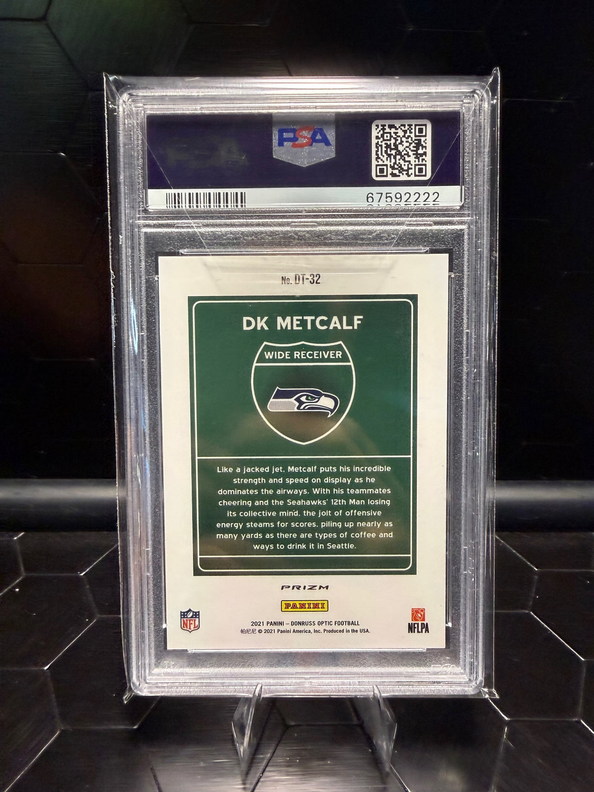 2021 Donruss Optic DK Metcalf #DT-32 Downtown PSA 9
