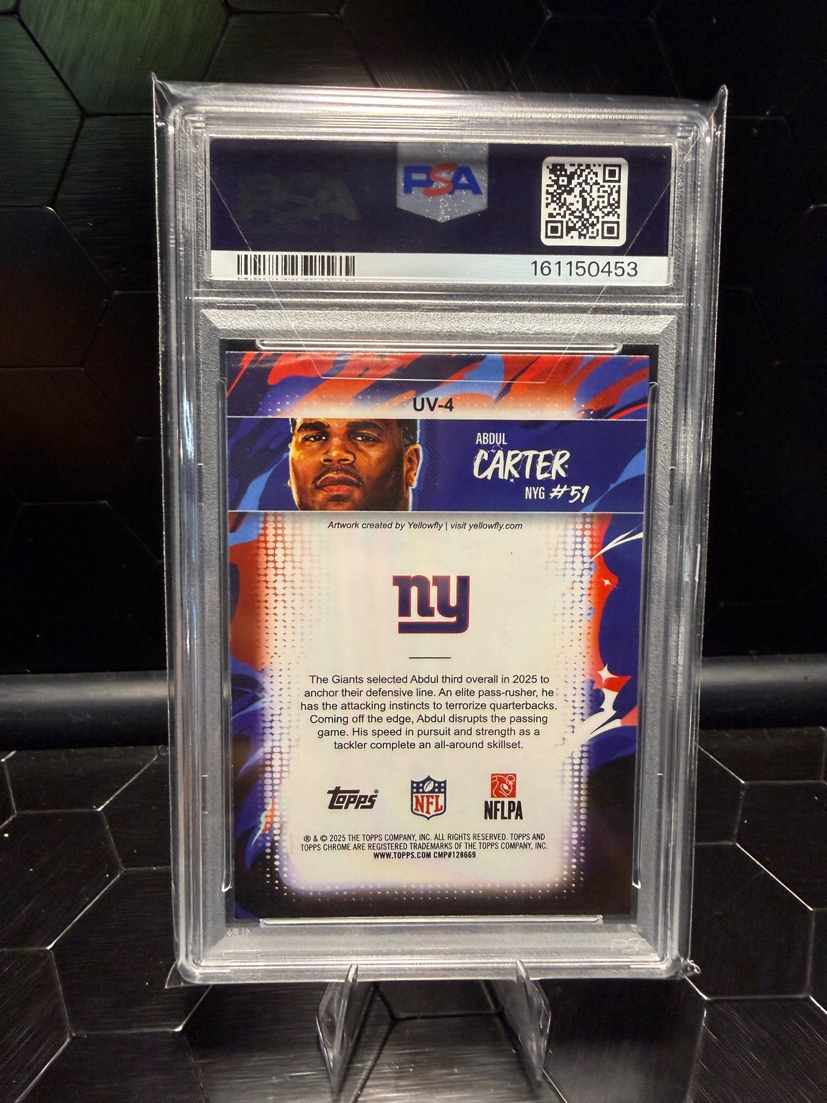2025 Topps Chrome Abdul Carter #4 Ultra Violet RC PSA 8