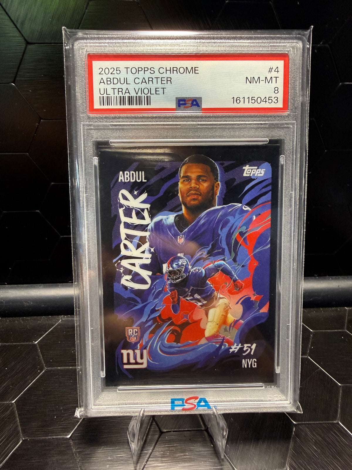 2025 Topps Chrome Abdul Carter #4 Ultra Violet RC PSA 8