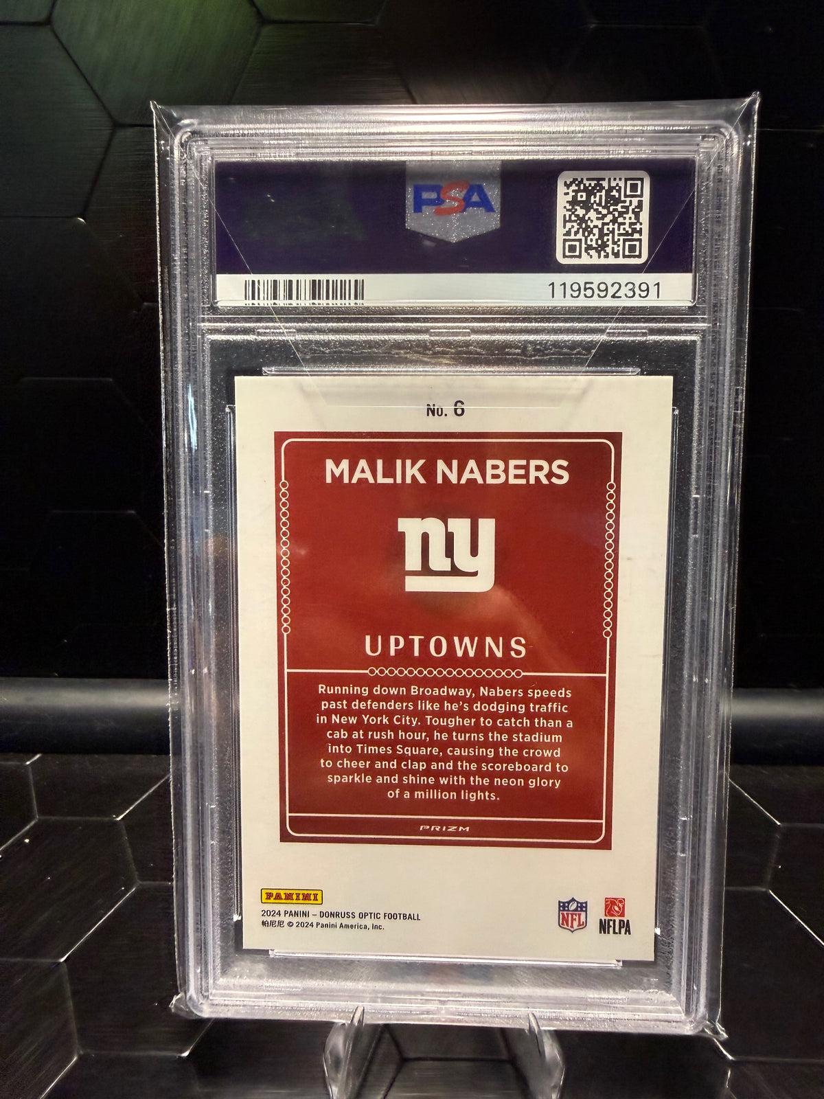 2024 Donruss Optic Malik Nabers #6 Uptowns RC PSA 9