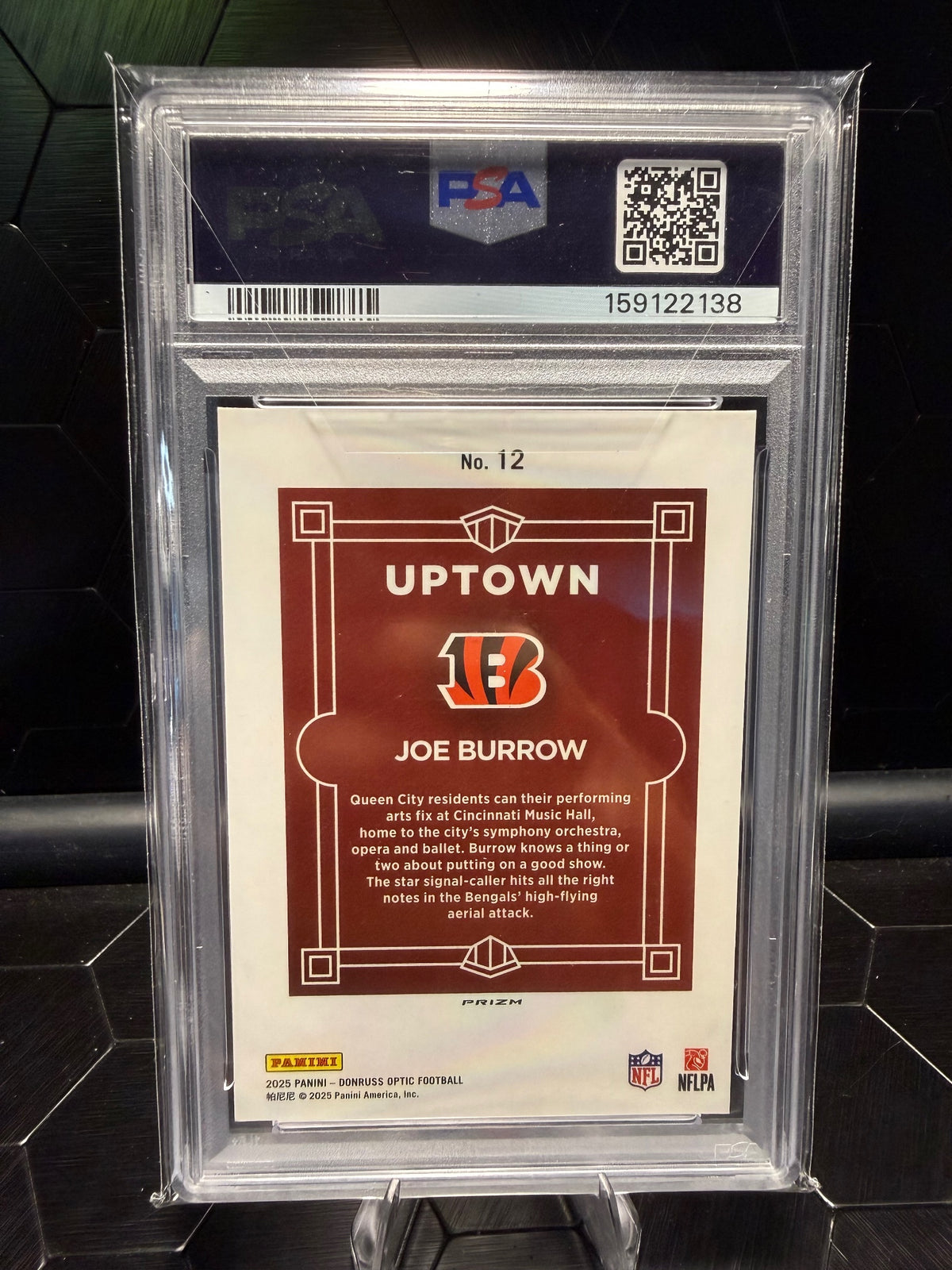 2025 Donruss Optic Joe Burrow #12 Uptown PSA 10