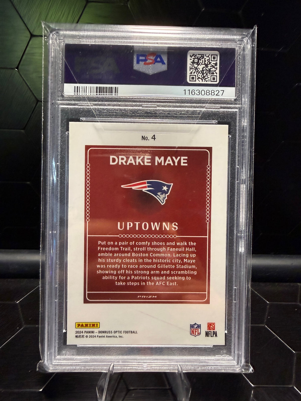 2024 Donruss Optic Drake Maye #4 Uptowns RC PSA 9