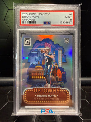 2024 Donruss Optic Drake Maye #4 Uptowns RC PSA 9