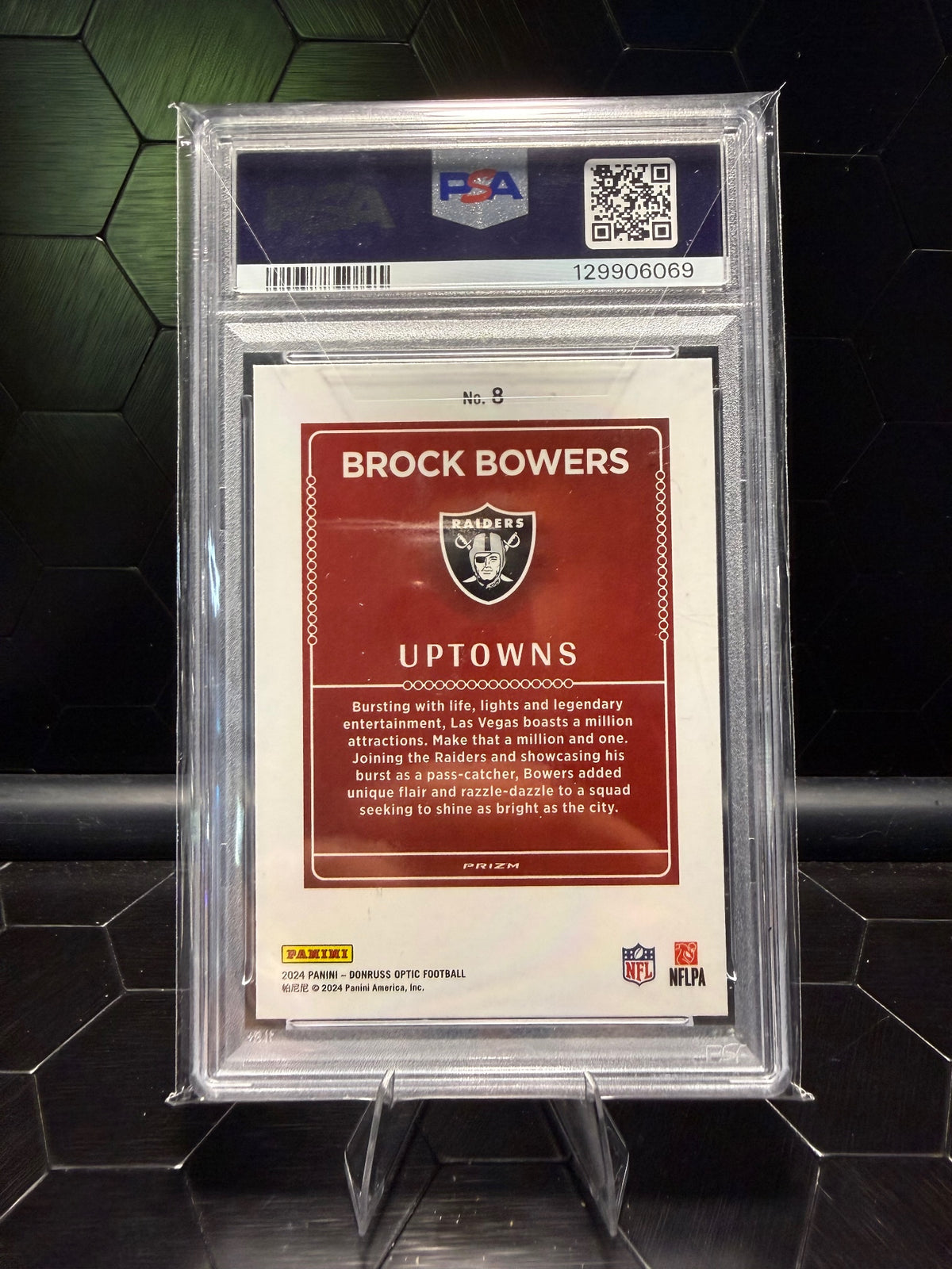 2024 Donruss Optic Brock Bowers #8 Uptowns RC PSA 9