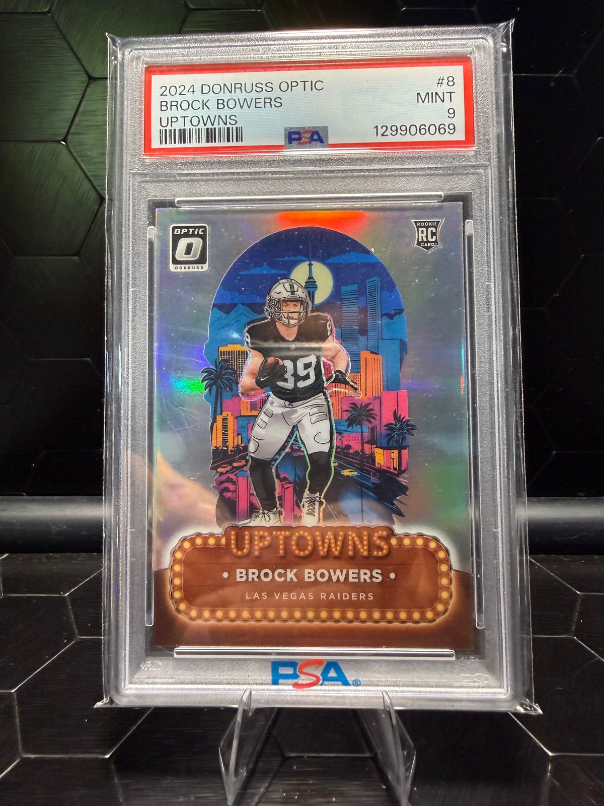 2024 Donruss Optic Brock Bowers #8 Uptowns RC PSA 9