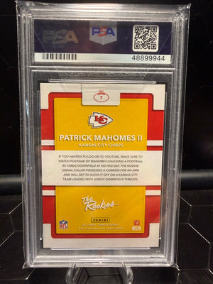 2017 Donruss Patrick Mahomes II #7 The Rookies RC PSA 9