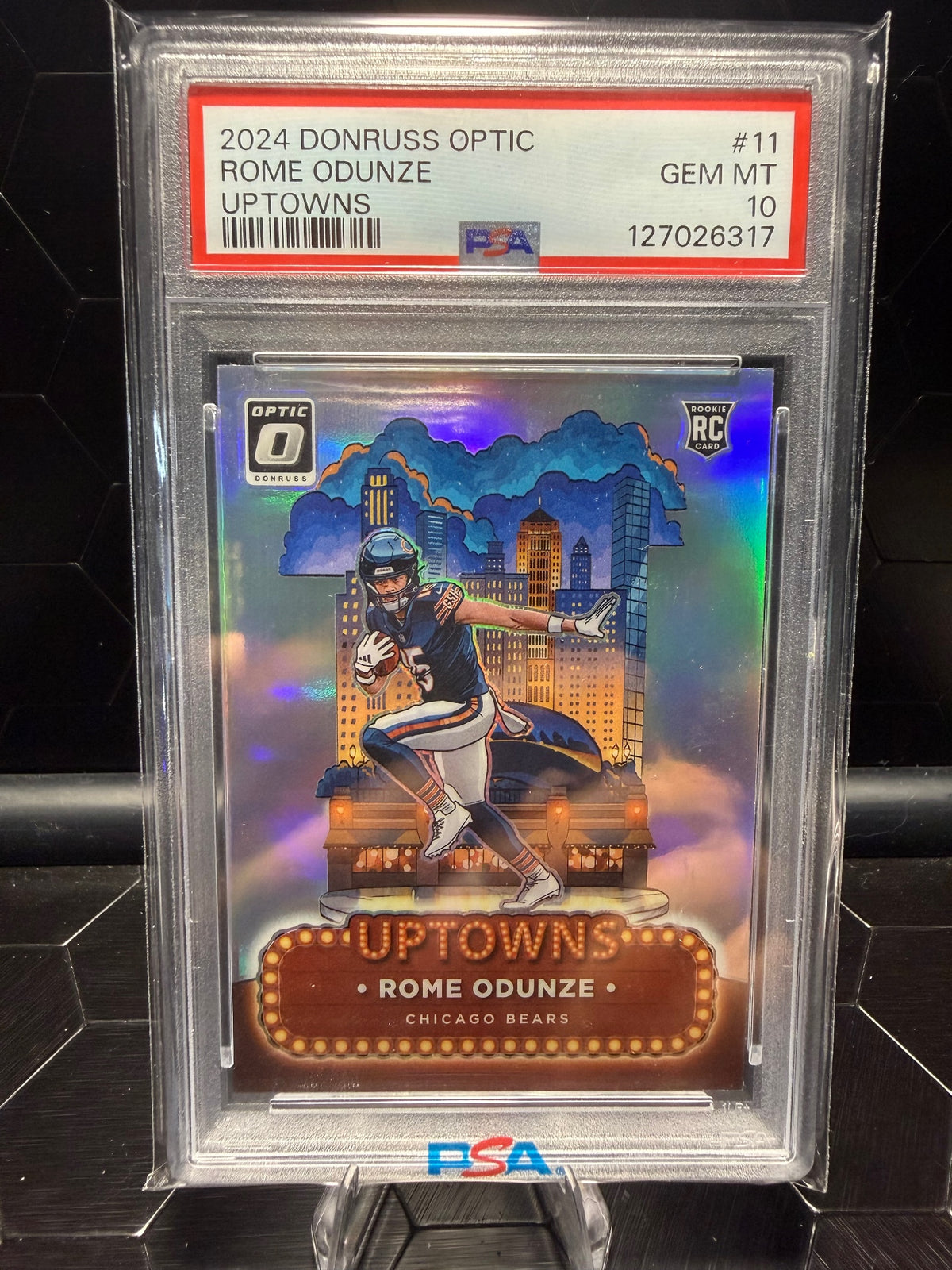 2024 Donruss Optic Rome Odunze #11 Uptowns RC PSA 10