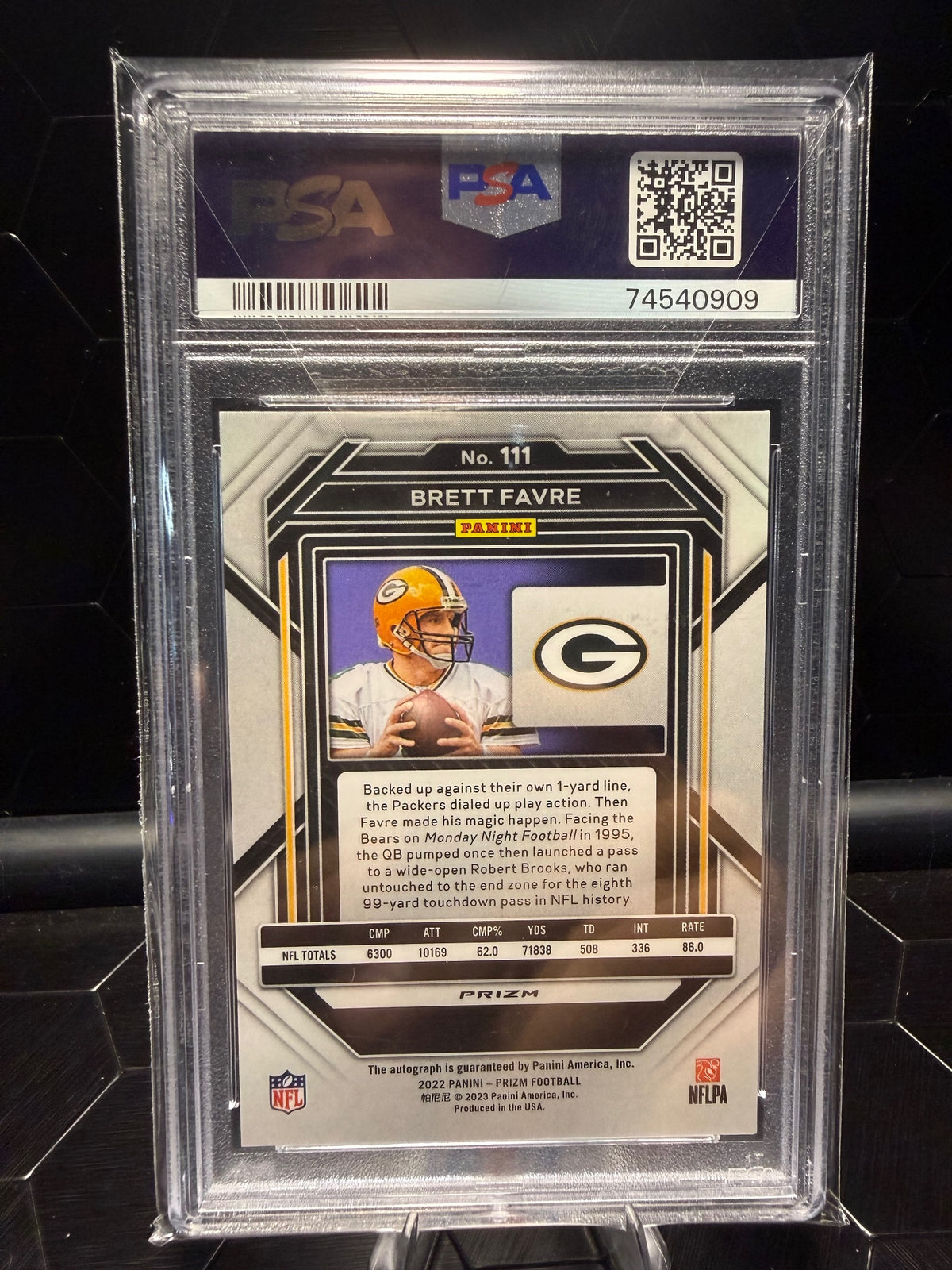 2022 Panini Prizm Brett Favre #111 Autograph PSA 10