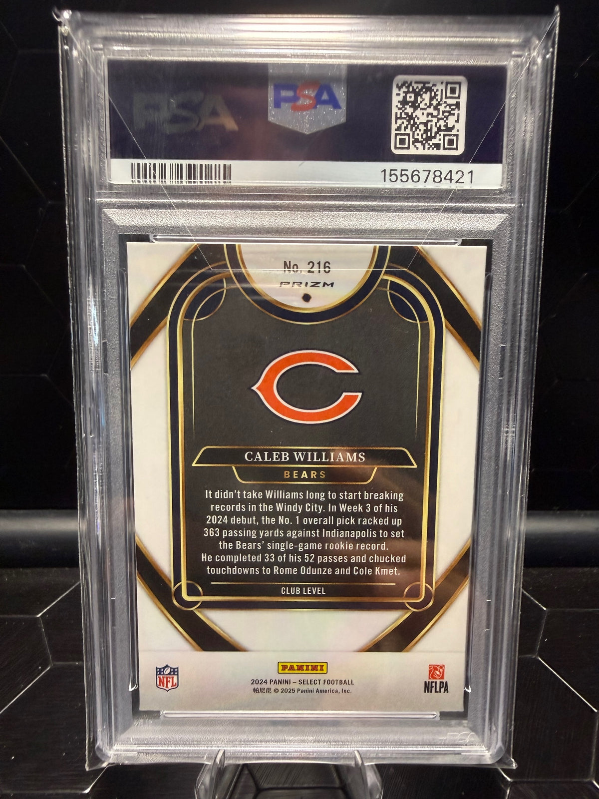 2024 Panini Select Caleb Williams #216 Disco Prizm Club Level RC PSA 10