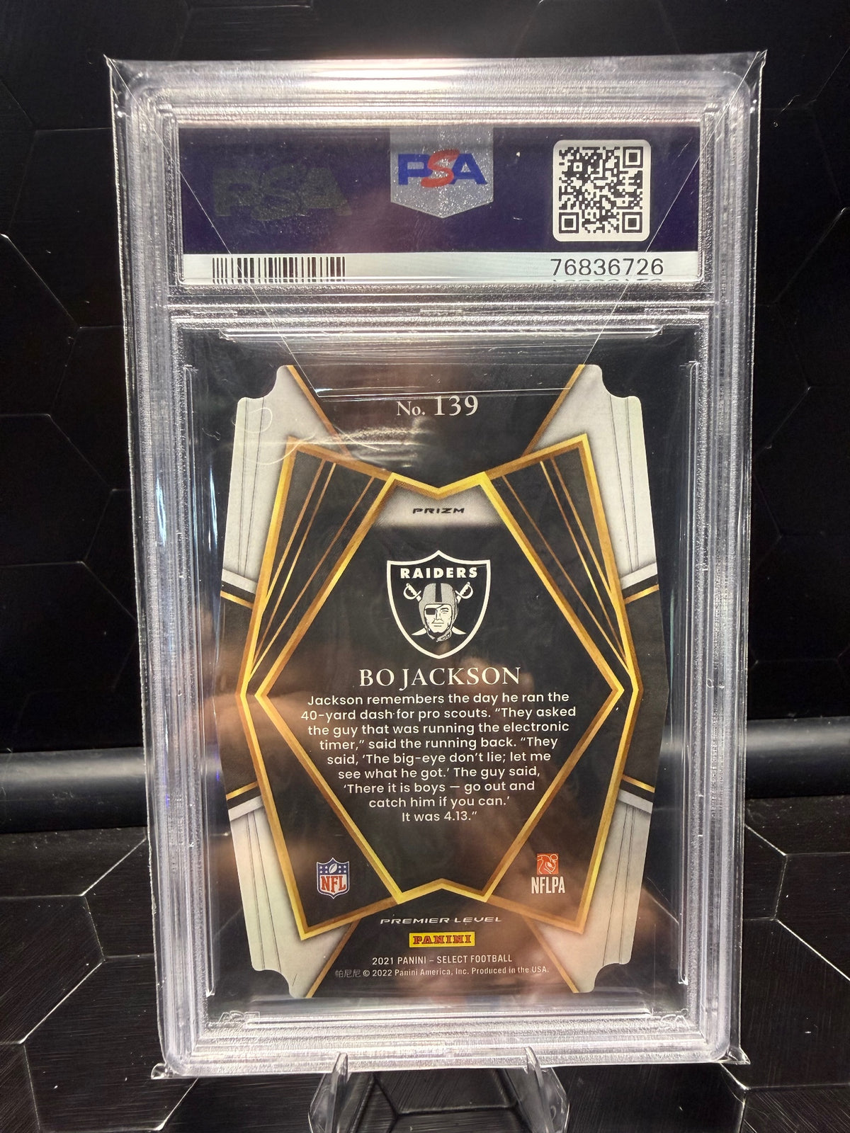 2021 Select Bo Jackson #139 Zebra Prizm Die-Cut PSA 10