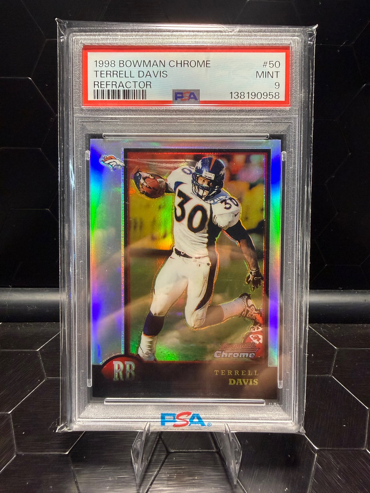 1998 Bowman Chrome Terrell Davis #50 Refractor PSA 9