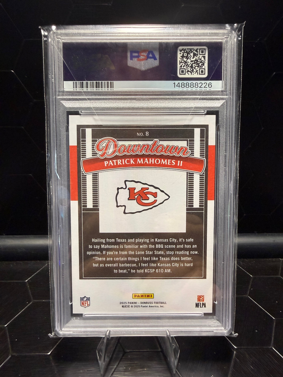 2025 Donruss Patrick Mahomes II #8 Downtown PSA 9