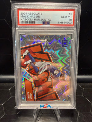 2024 Absolute Malik Nabers #6 Kaboom Horizontal RC PSA 10