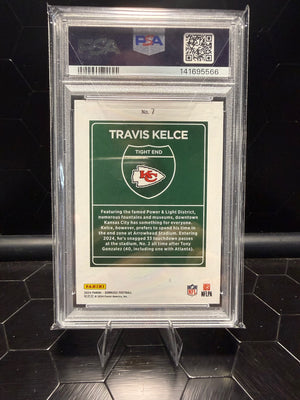 2024 Donruss Travis Kelce #7 Downtown PSA 9