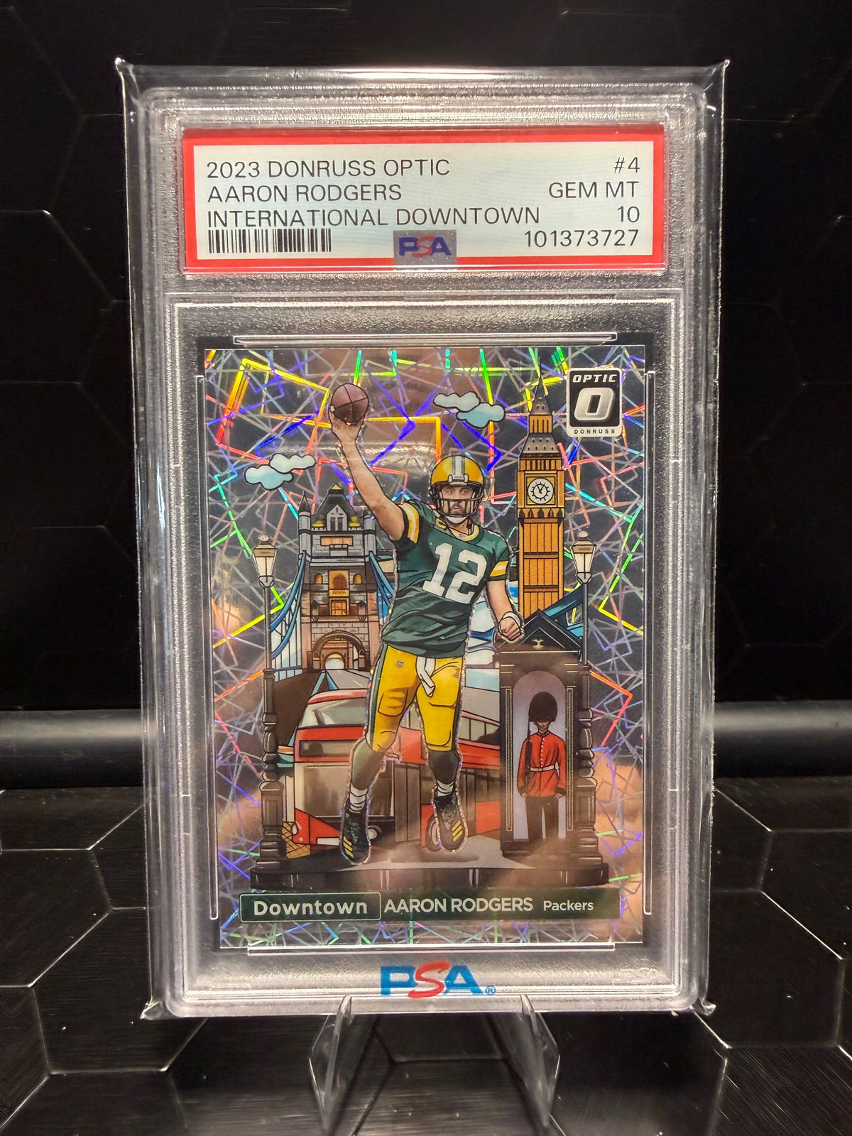 2023 Donruss Optic Aaron Rodgers #4 International Downtown PSA 10