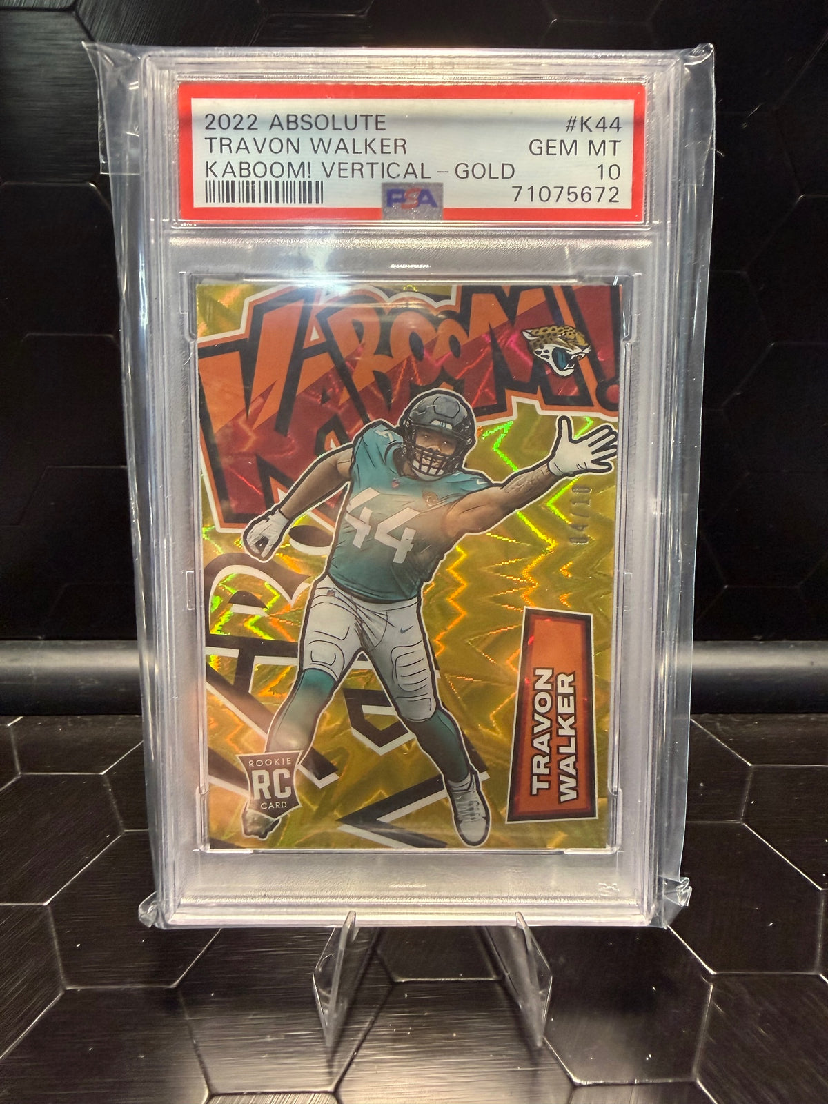 2022 Absolute Travon Walker #K44 Kaboom Gold RC /10 PSA 10