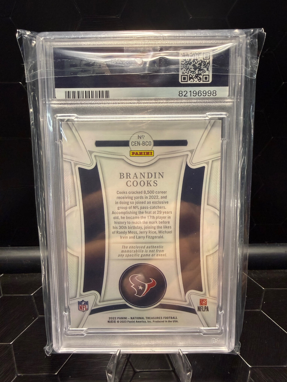 2022 National Treasures Brandin Cooks #BCO Century Materials Platinum 1/1 PSA 9