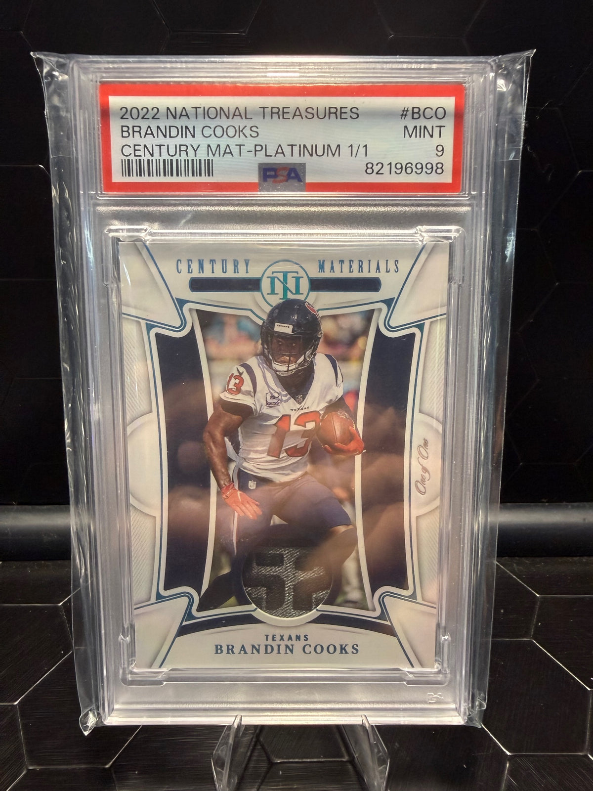 2022 National Treasures Brandin Cooks #BCO Century Materials Platinum 1/1 PSA 9