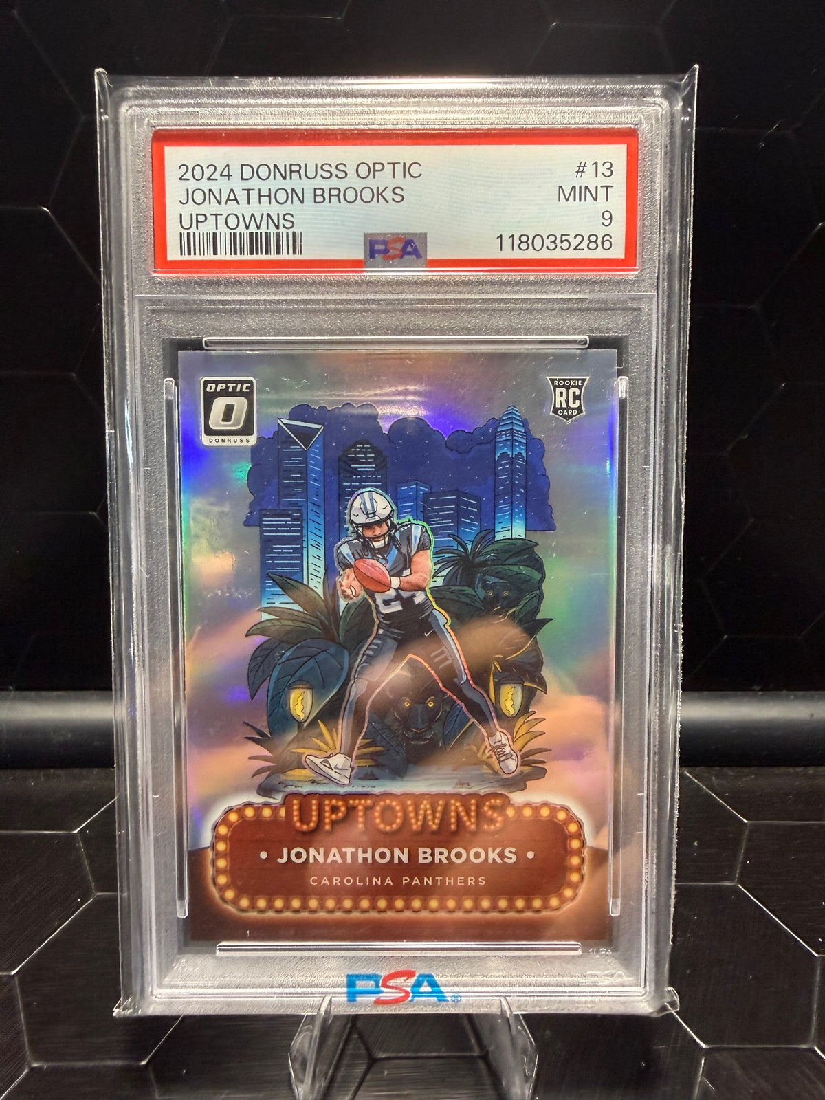 2024 Panini Donruss Optic Jonathon Brooks #13 Uptowns RC PSA 9