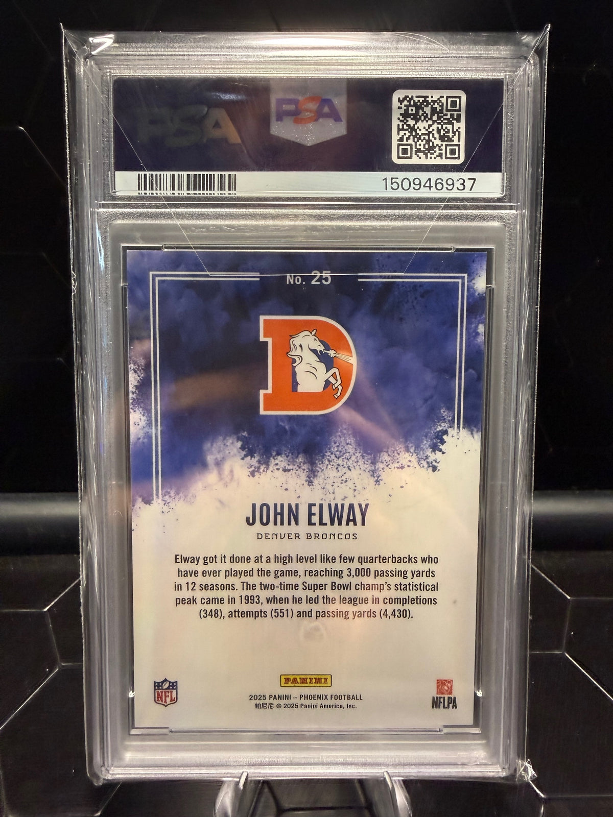 2025 Panini Phoenix John Elway #25 Color Blast PSA 10