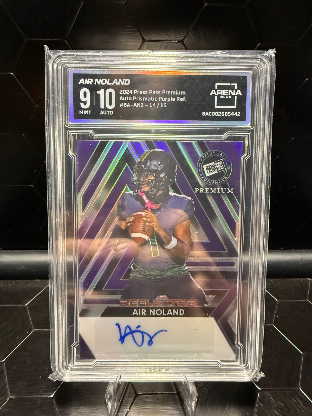 2024 Press Pass Premium Air Noland Purple Reflector Auto /15 Arena 9 Auto 10