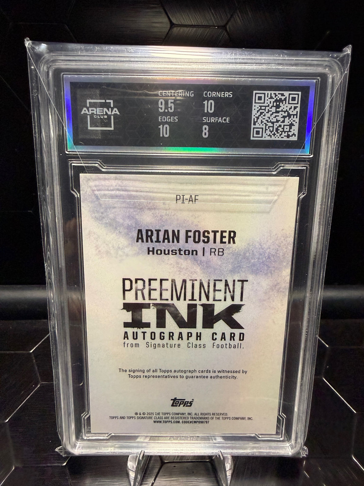 2024 Topps Signature Class Arian Foster Preeminent Ink Auto #PI-AF Arena 8.5