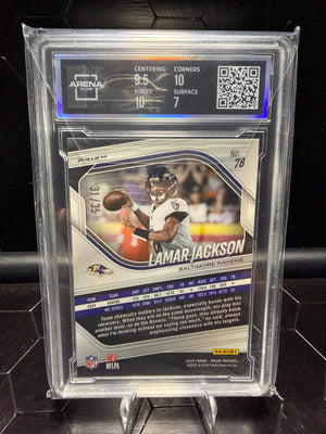 2025 Panini Prizm Lamar Jackson #78 White Prizm /35 Arena 7.5