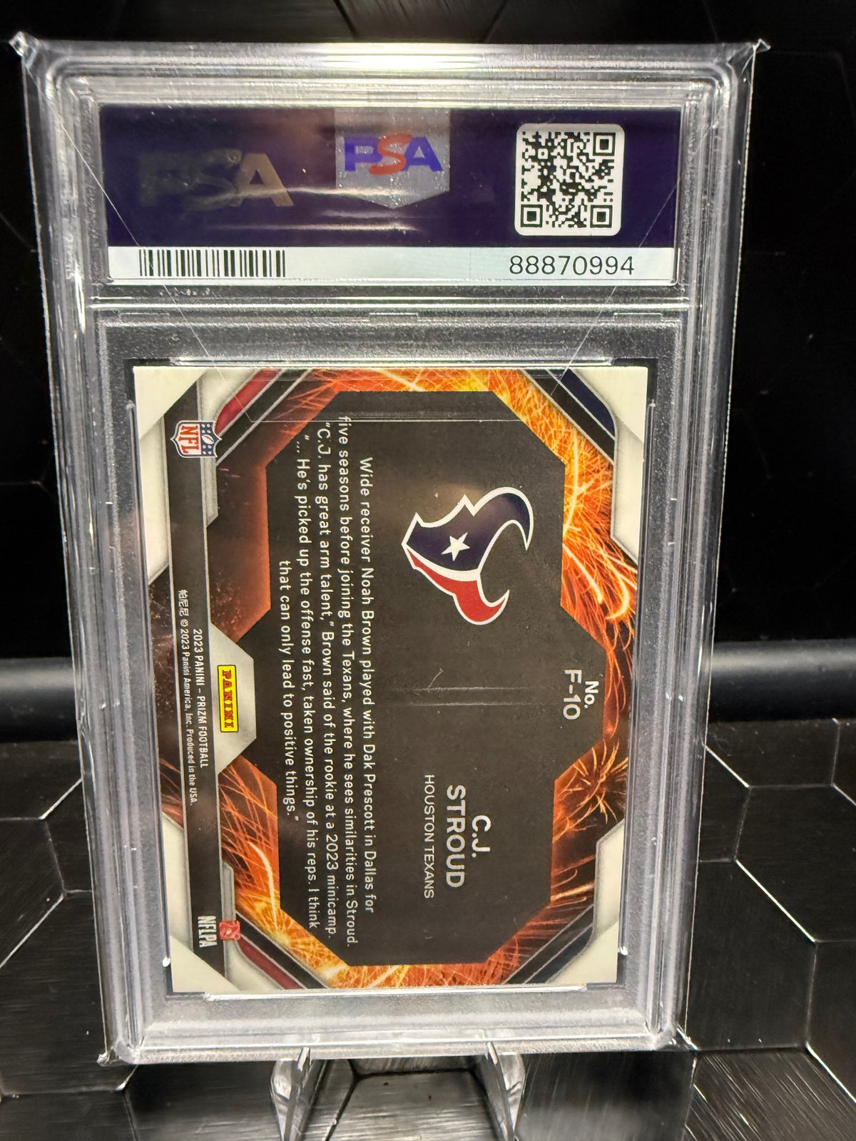 2023 Panini Prizm C.J. Stroud #F10 Fireworks RC PSA 10