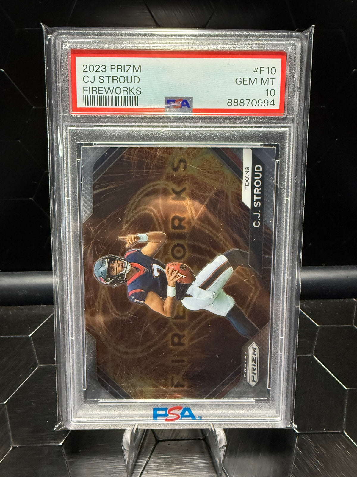 2023 Panini Prizm C.J. Stroud #F10 Fireworks RC PSA 10
