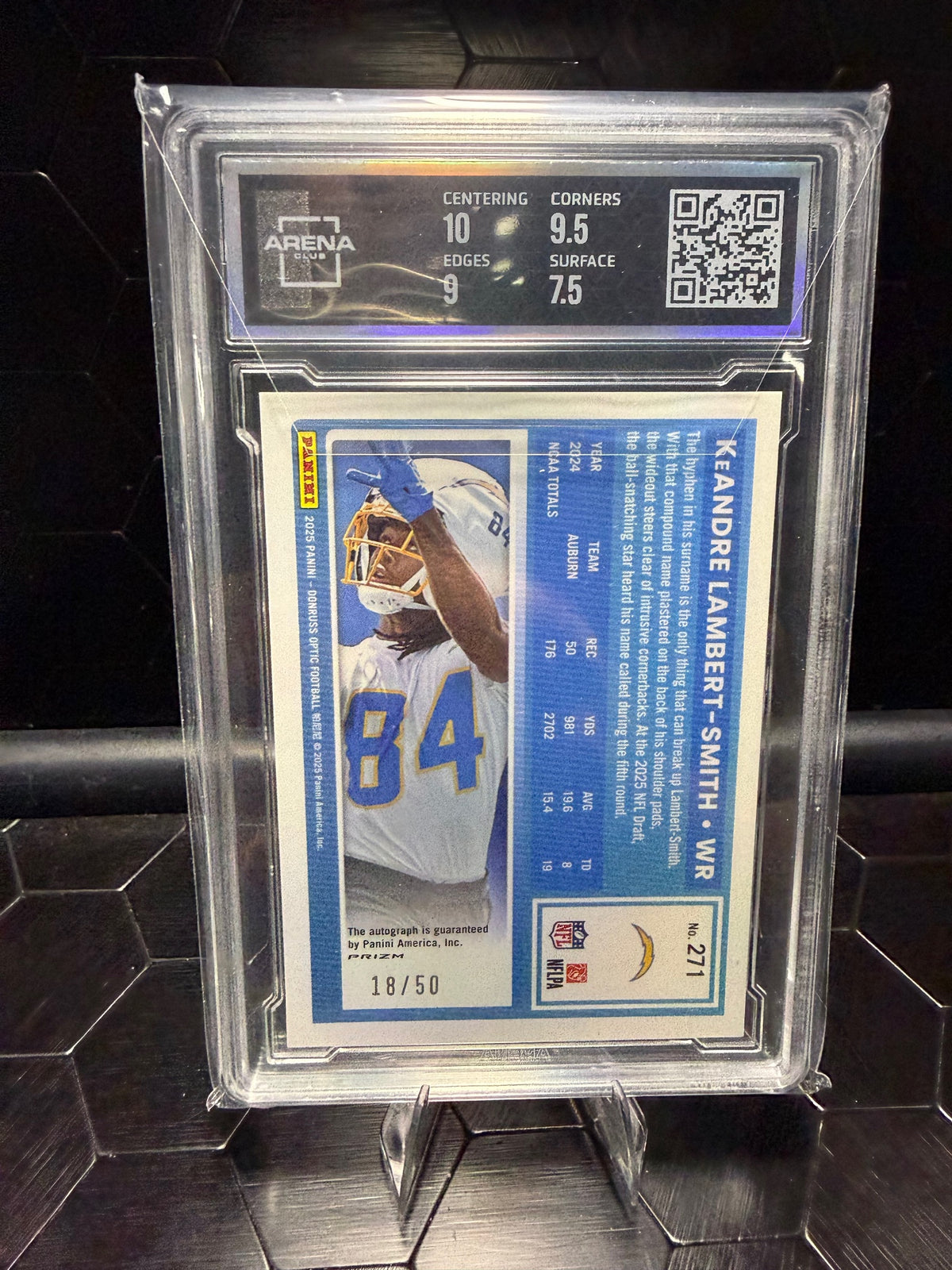2025 Donruss Optic Lambert-Smith #271 Purple Auto /50 Arena 8 Auto 10