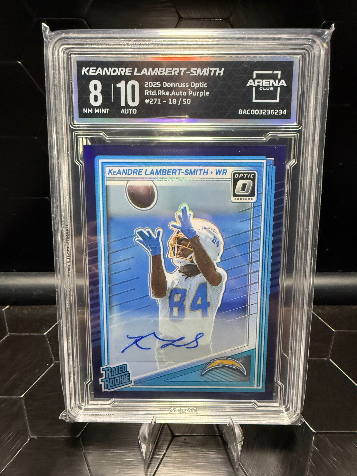2025 Donruss Optic Lambert-Smith #271 Purple Auto /50 Arena 8 Auto 10