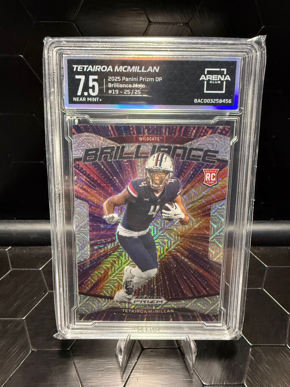 2025 Prizm Draft Picks Tetairoa McMillan #19 Brilliance Mojo /25 Arena 7.5